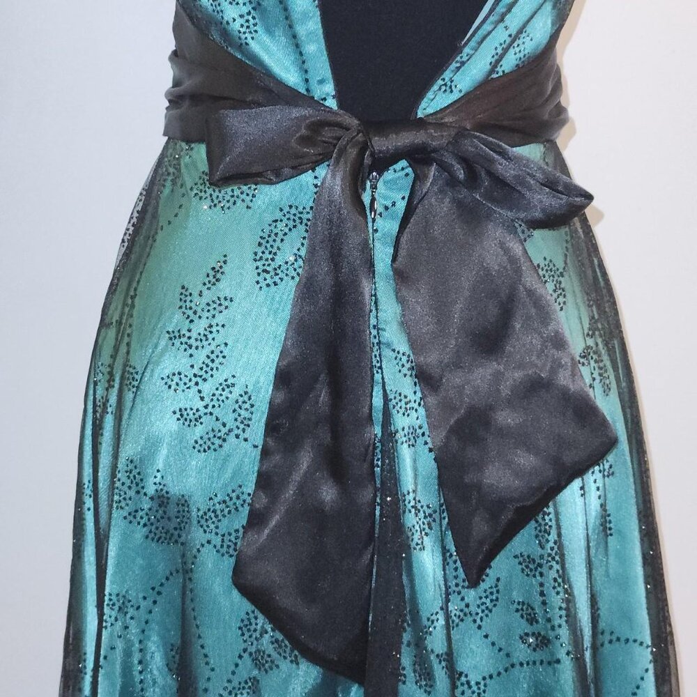 Vintage Y2K Black Mesh Whimsygoth Teal Dress!!! - Picture 5 of 6